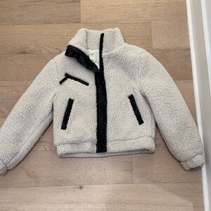Cozy Cream and Black with leather trim detail, Sherpa